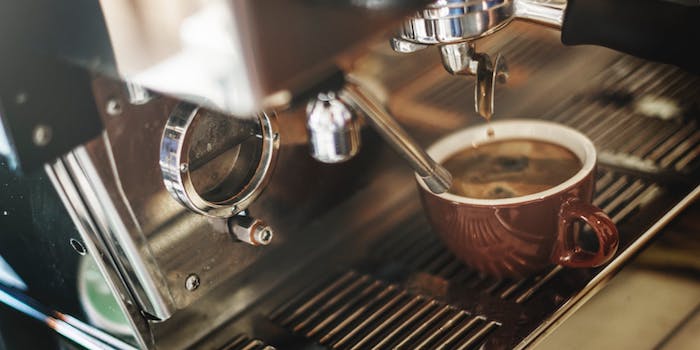 A close up of an Espresso machine.