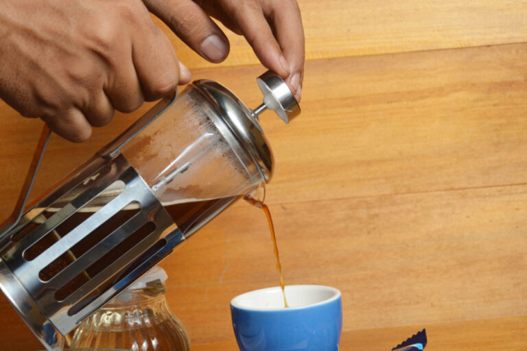 Coffee dripping in french press