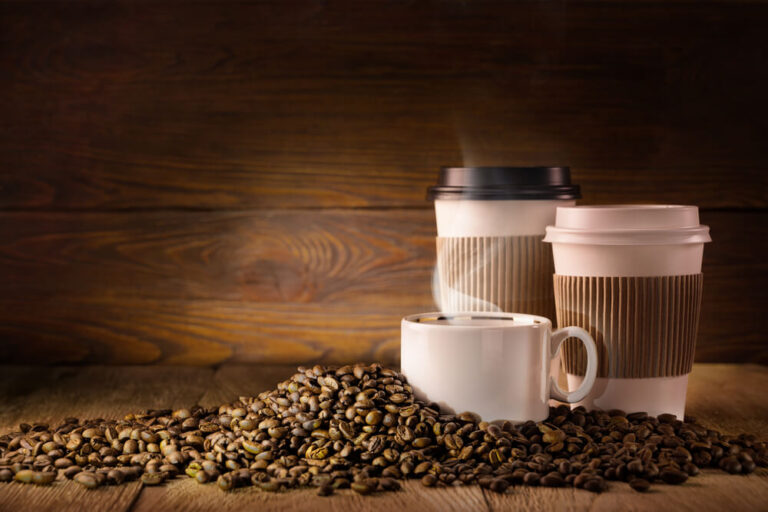 ceramic cup and beans