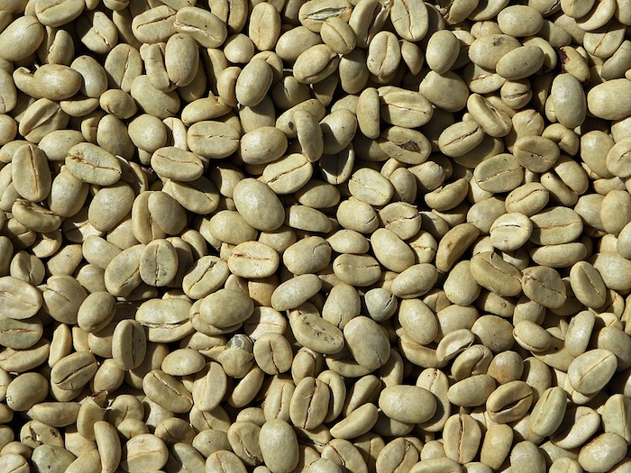 Coffee beans close up.