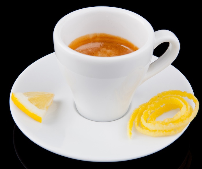 espresso with a lemon