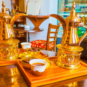 Middle Eastern Coffee pot and coffee cup.