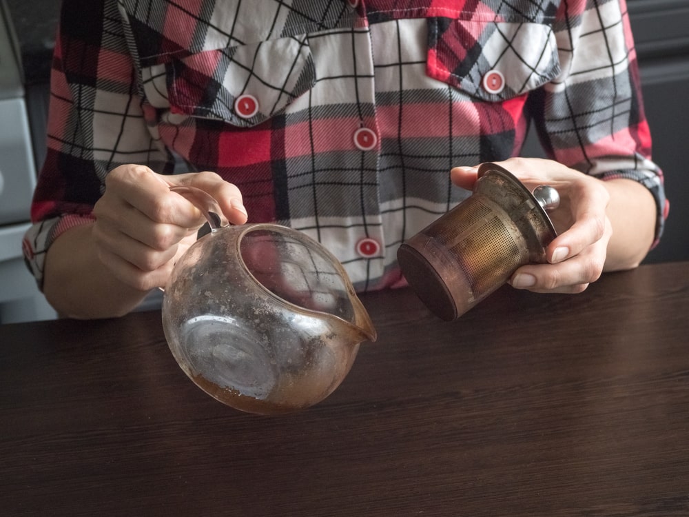 How to clean burnt coffee pot
