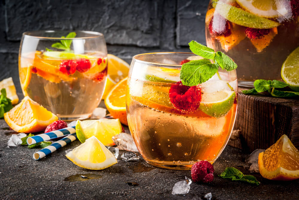 fruit, berry, white sangria, and apple