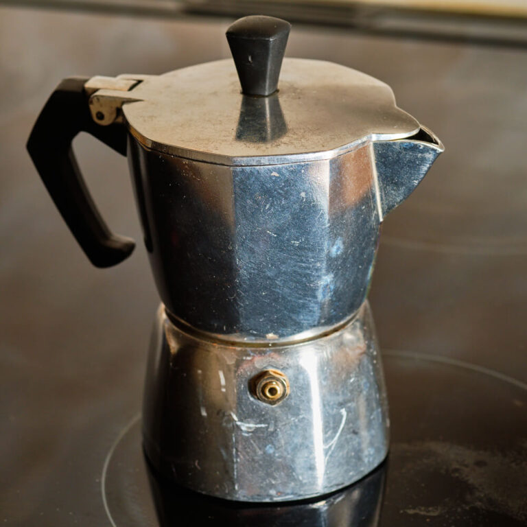 moka pot on a induction stove