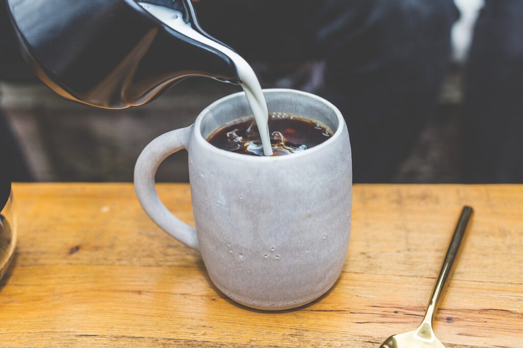 black, coffee, milk