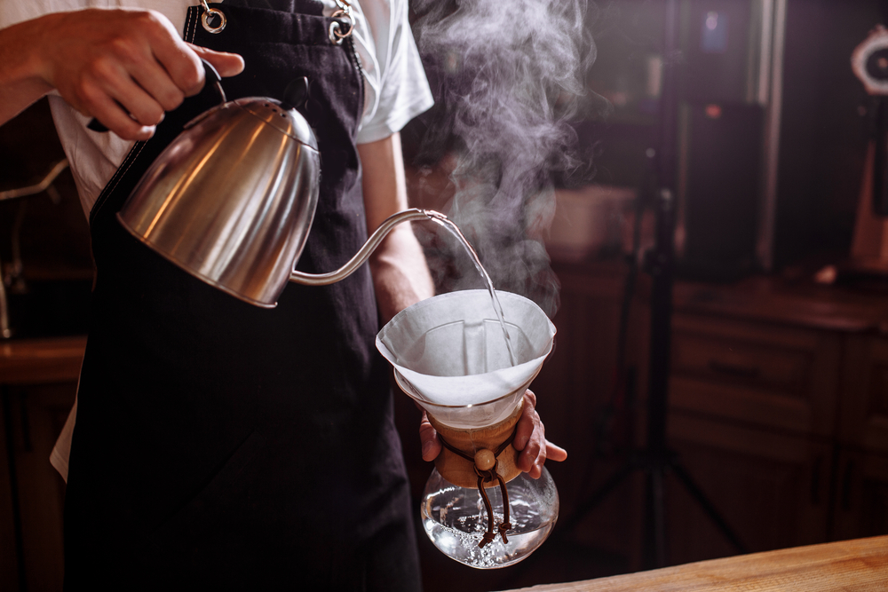 One of the step of making fantastic coffee