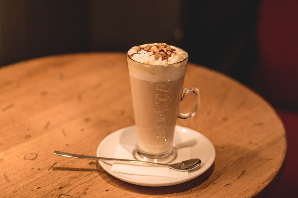 a coffee Frappé on a tabletop