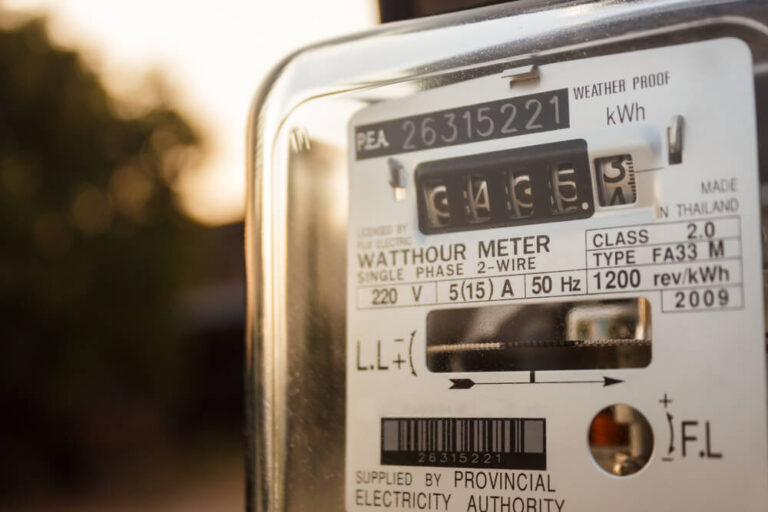 electric meter stationed outdoors