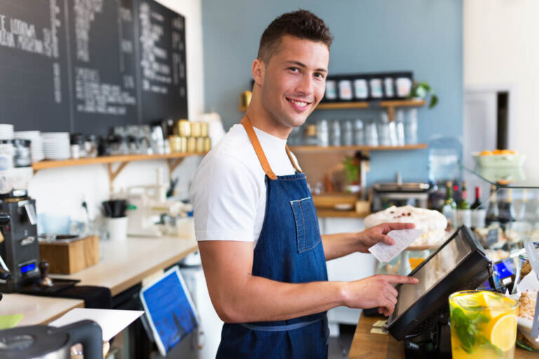 Man working in coffee shop