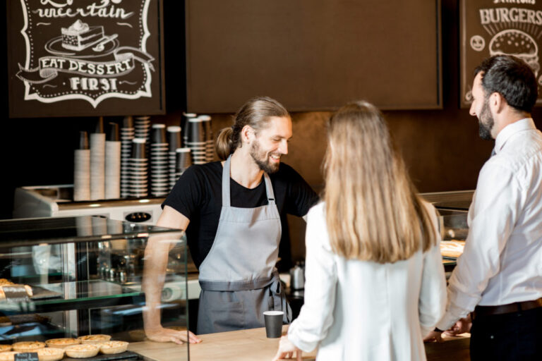 barista interacting to customers