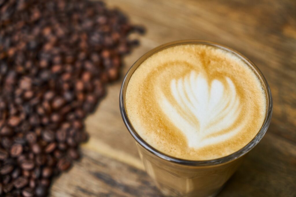 a cup of coffee latte