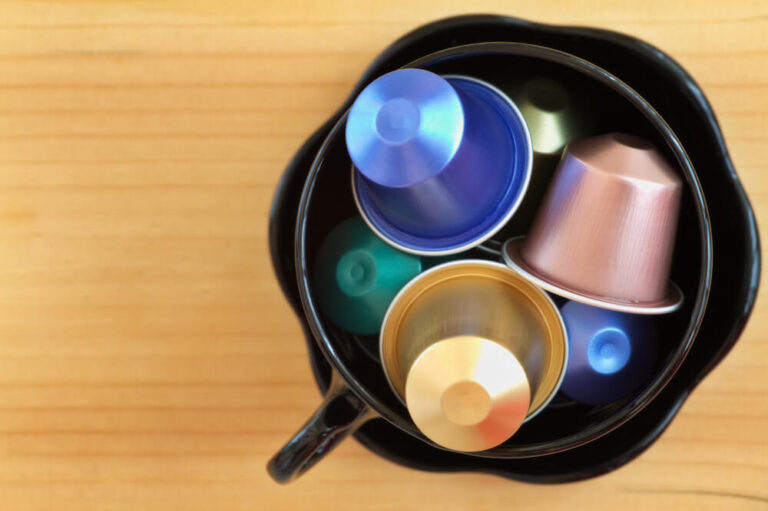 coffee capsules in a jar