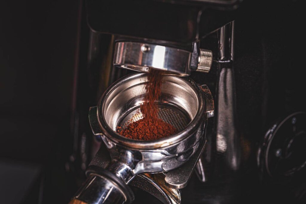 grind coffee poured over