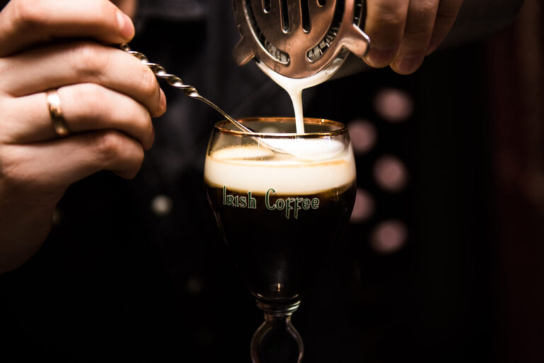 Irish Coffee cups with cream
