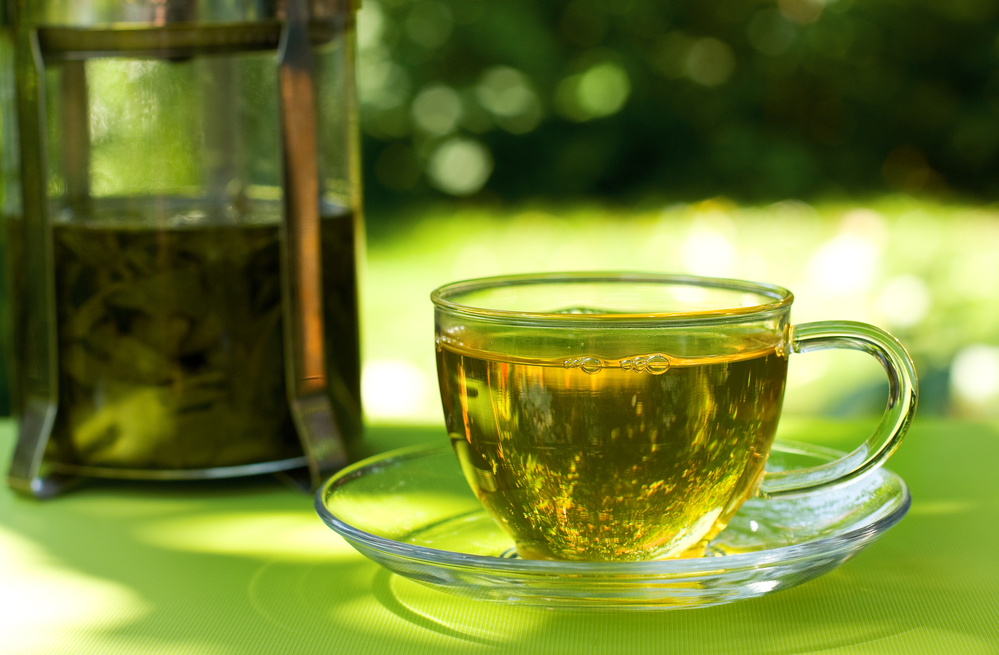 a cup of green tea