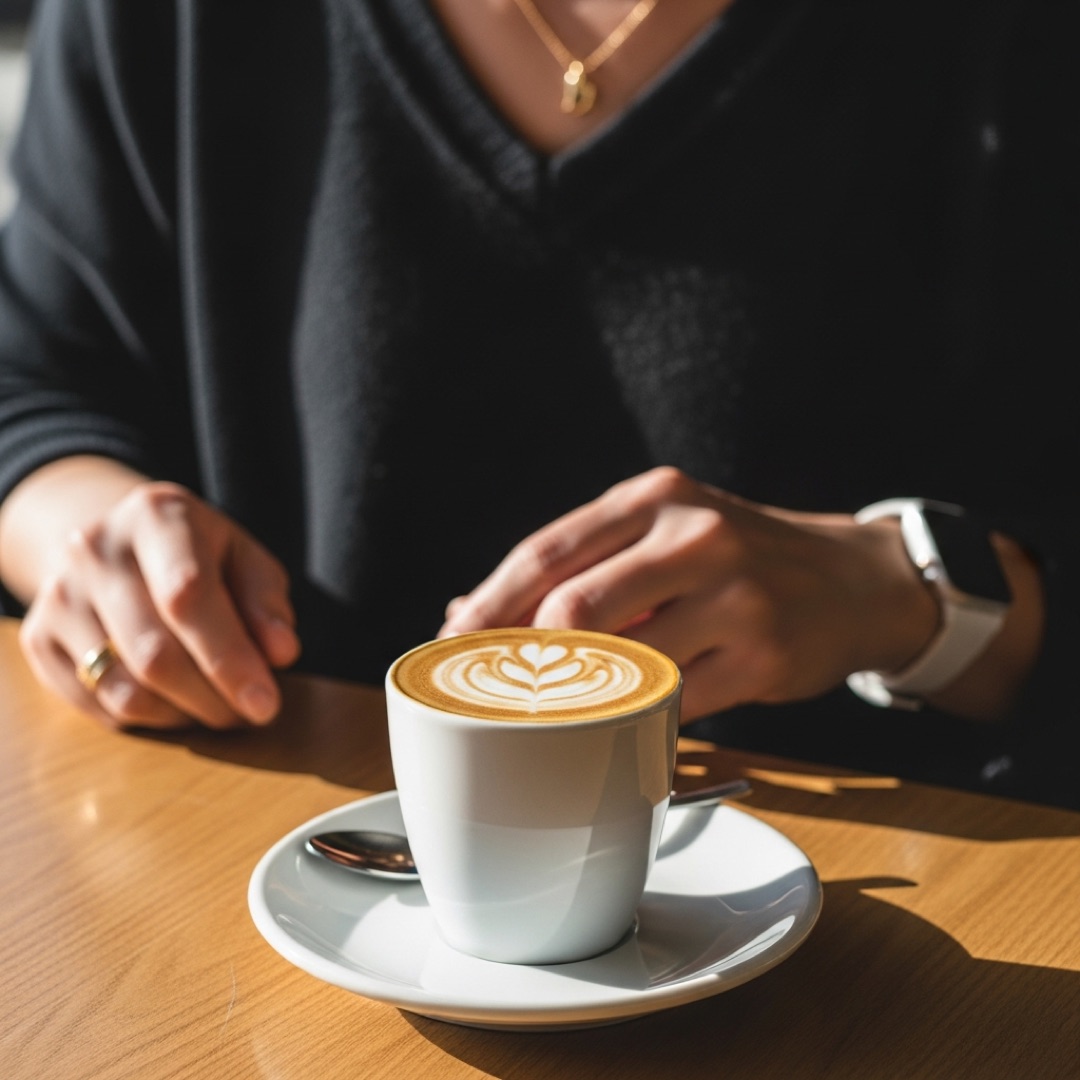 Melbourne magic coffee with latte art in a small tulip cup