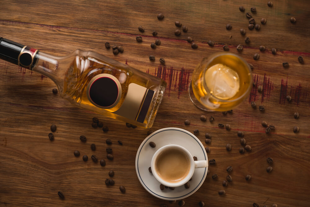 Licor 43, an ice, and a coffee