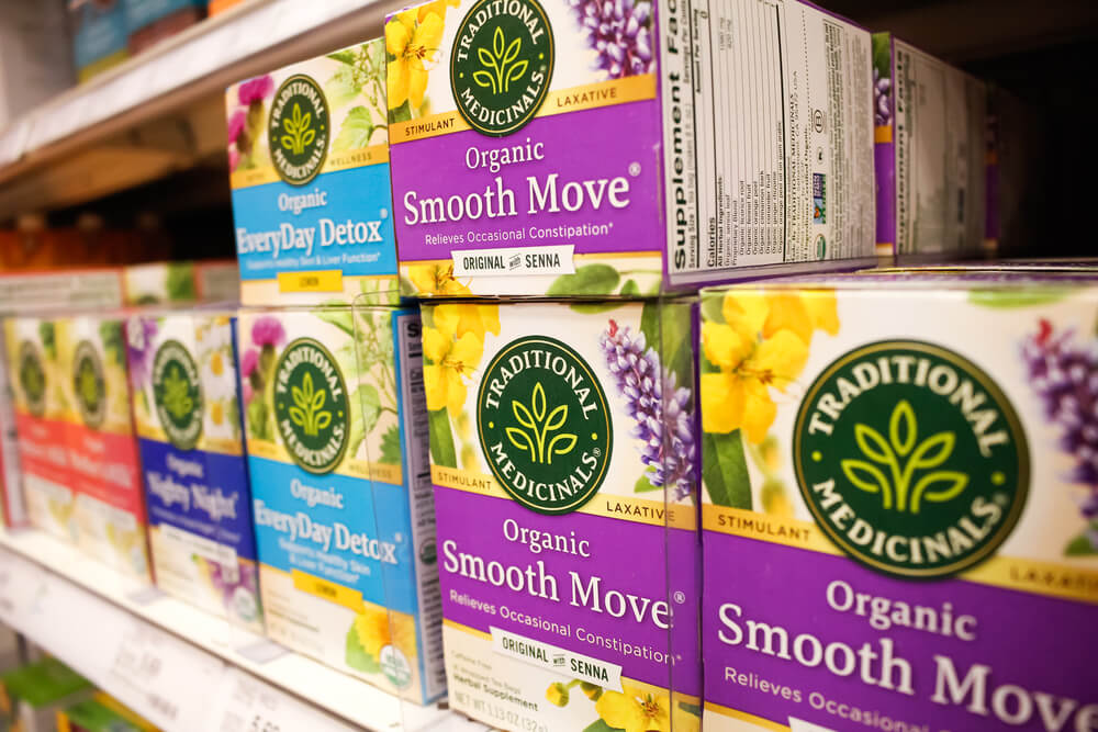 what is Smooth Move Tea - boxes of smooth move tea on a display counter