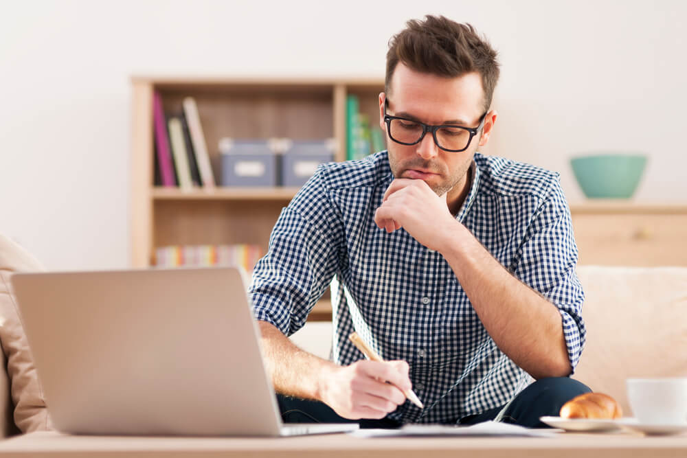 a man focusing on his work