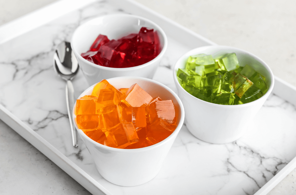 Colorful rainbow jelly boba pieces
