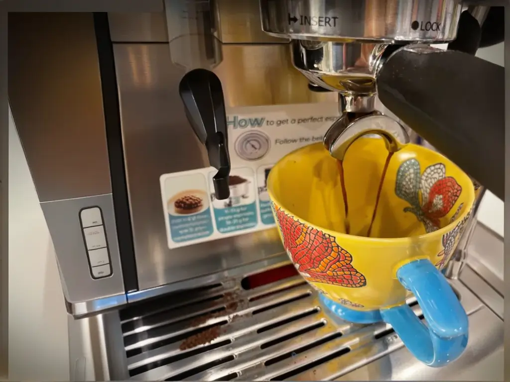 Making a cup of espresso 