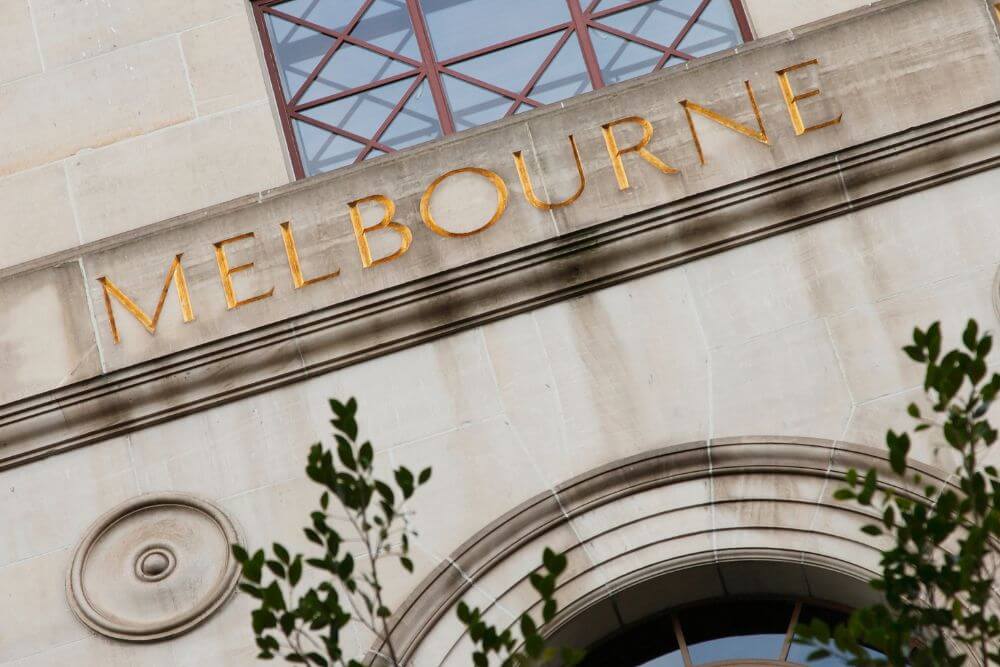 Melbourne on a building