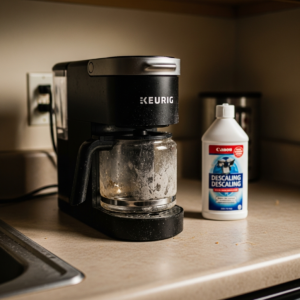 keurig coffee maker on texas kitchen counter with hard water 20260302 073630 1200