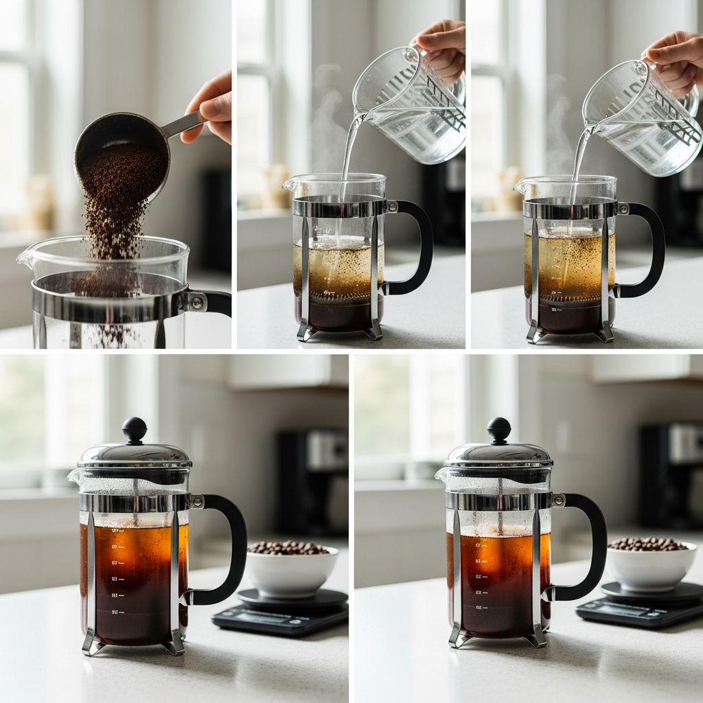 Making cold brew concentrate with coarse ground coffee and water
