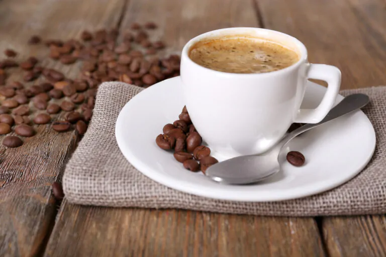 milk on top of the coffee