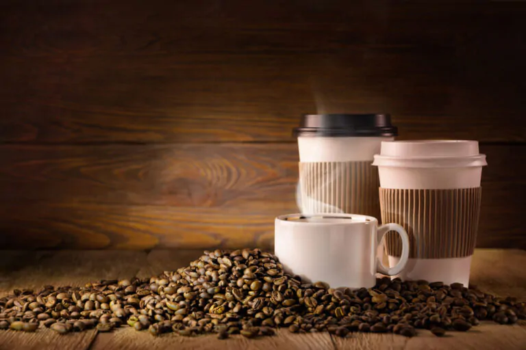 ceramic cup and beans