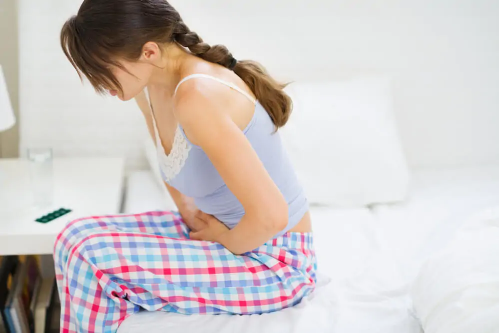 woman having stomachache